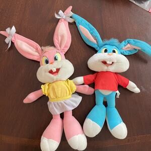 Vintage Tiny Toon Adventures Furball  11" Stuffed Animal Warner Bros 1990